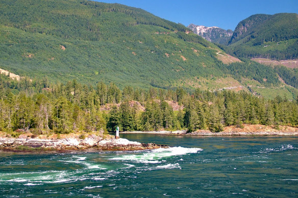 Tidal rapids at Skookumchuck Narrows Provincial Park, British Columbia, Canada