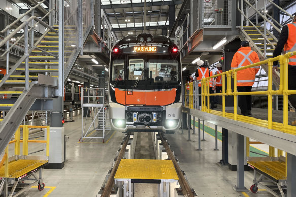 One of the new intercity trains at Kangy Angy on the Central Coast.