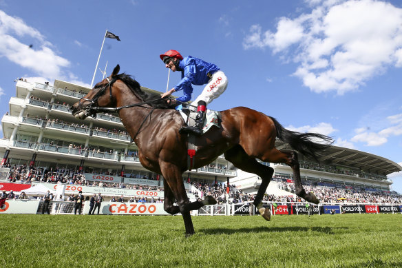 Adam Kirby and Adayar take out the English Derby at Epsom Downs on Saturday.