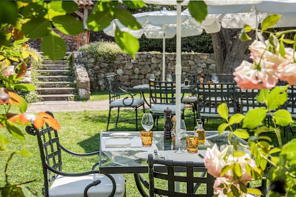 Summer lunch in the garden at Chateau Saint Martin is a languid affair. 