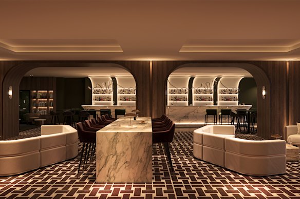An artist’s impression of private members’ club Sanctum, devised by former AFL boss Andrew Demetriou.