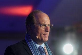 Larry Fink, chief executive officer of BlackRock on the opening day of the World Economic Forum in Davos, Switzerland, in 2020.