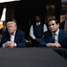 President Donald Trump monitors the US military operations in Venezuela, with CIA Director John Ratcliffe, left, and Secretary of State Marco Rubio at Mar-a-Lago in Palm Beach.