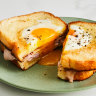 Egg-in-a-nest sandwich.