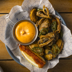 Basque-syle battered mussels at Sebastian.