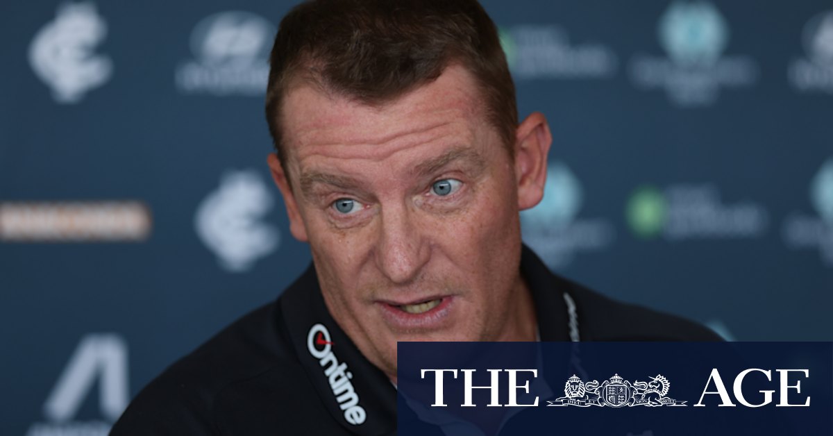 Carlton coach admits he 'fell short' during horror AFL season