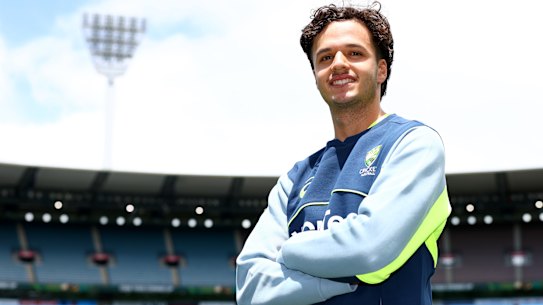 Happy days: Sam Konstas is ready to deliver on cricket’s biggest stage.