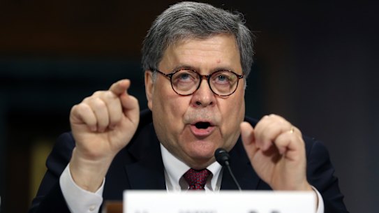 Attorney General William Barr testifies during a Senate Judiciary Committee hearing on Capitol Hill in Washington, on the Mueller Report. 