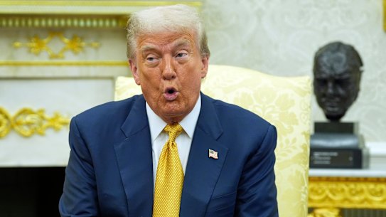 Donald Trump accused Barack Obama of treason in the Oval Office on Tuesday.