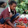 A market at the village of Lospalos in the east of Timor-Leste.