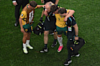 Jordy Bos was carried off in Dallas. 