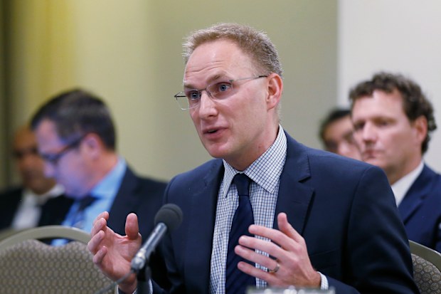 MELBOURNE, AUSTRALIA - MAY 19: TPG Capital country head Joel Thickins is seen appearing before the Senate Select Committee on the Future of Public Interest Journalism hearing on May 19, 2017 in Melbourne, Australia. TPG is bidding for ownership of Fairfax Media. (Photo by Darrian Traynor/Fairfax Media)
