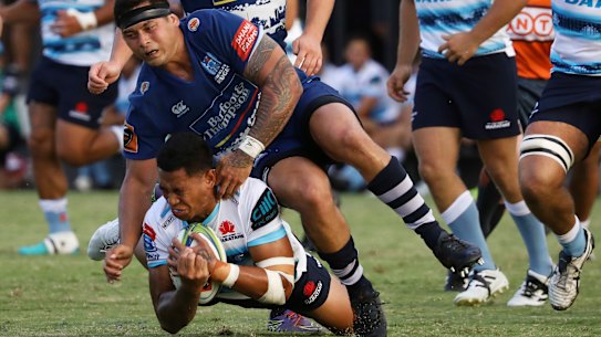 Miracle return: John Folau scored a try in his first game of rugby just three months after specialists told him he would never play again.