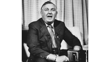 Alan Bond at a press conference to discuss the clubâ€™s future. 