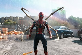 Tom Holland in Columbia Pictures’ “Spider-Man: No Way Home.”