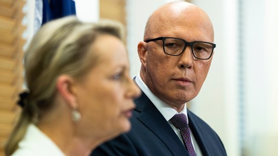 Deputy Leader of the Opposition Sussan Ley and Opposition Leader Peter Dutton.