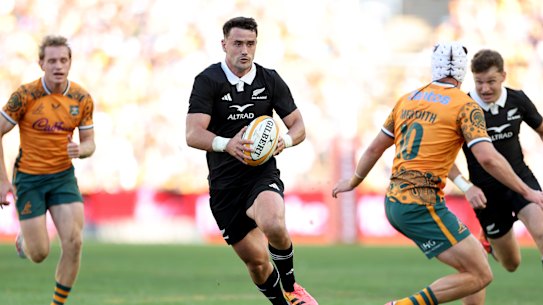 Will Jordan in full flight for the All Blacks