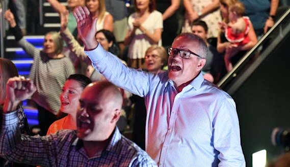 Scott Morrison at his Pentecostal church, Horizon, in Sydney.