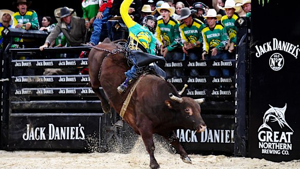 Troy Wilkinson in action for Australia during last year's PBR Global Cup in Sydney. 