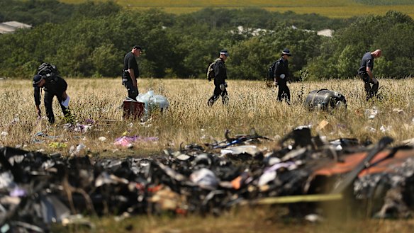 The MH17 crash site in eastern Ukraine in August 2014. 