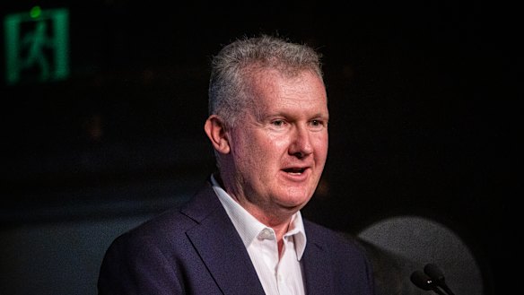 Arts Minister Tony Burke at the National Cultural Policy launch at the Espy in St Kilda in January.