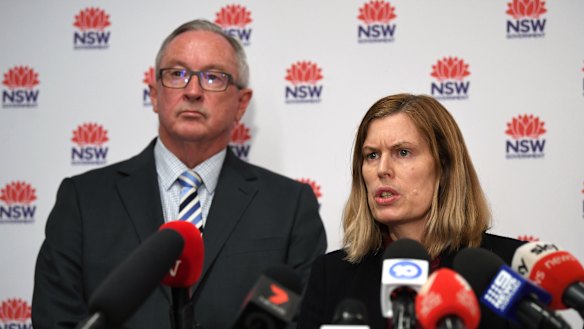 NSW Health Minister Brad Hazzard, left, and NSW Chief Health Officer Dr Kerry Chant.