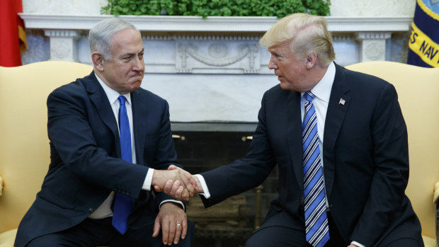 Benjamin Netanyahu, with Donald Trump on March 5, is hoping his latest visit to Washington will provide a fillip in the polls.