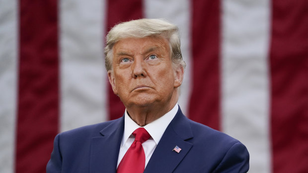 US President Donald Trump during a media briefing at White House in Washington on Friday.