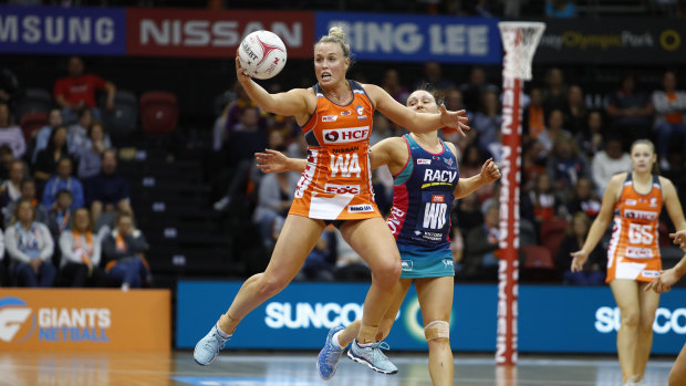 Giants star Kim Green in action against the Melbourne Vixens last Sunday.
