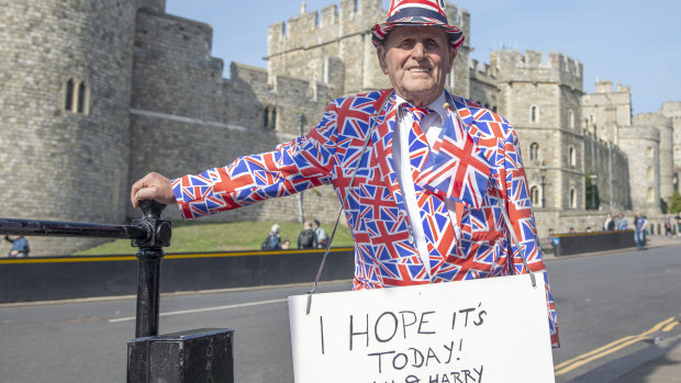 Royal fan Terry Hutt waits for the birth of The Duke and Duchess of Sussex's first child.