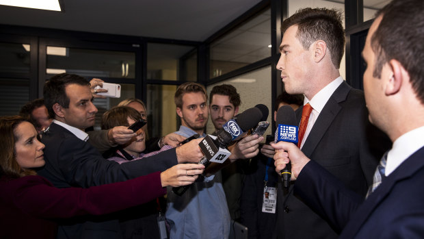 Wary of a repeat: GWS forward Jeremy Cameron speaks after a hearing at the AFL Tribunal, where he was charged with striking Brisbane Lion Harris.