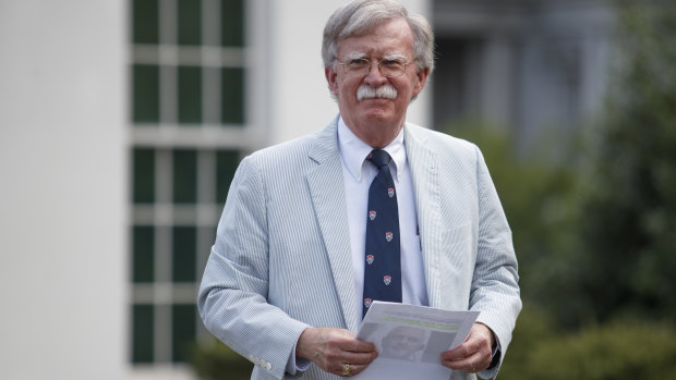 John Bolton, US national security adviser, announces sanctions against Iranian Foreign Minister Mohammad Zarif at the White House on Wednesday.