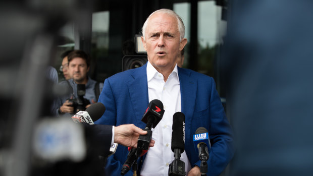 Former prime minister Malcolm Turnbull obliged the media with a press conference.
