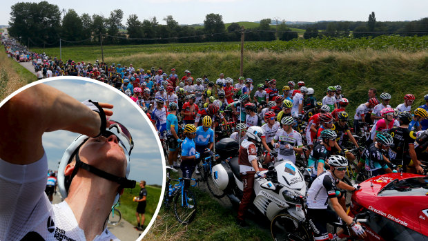 Four-time champion Chris Froome is among several riders who have had their eyes treated for tear gas.