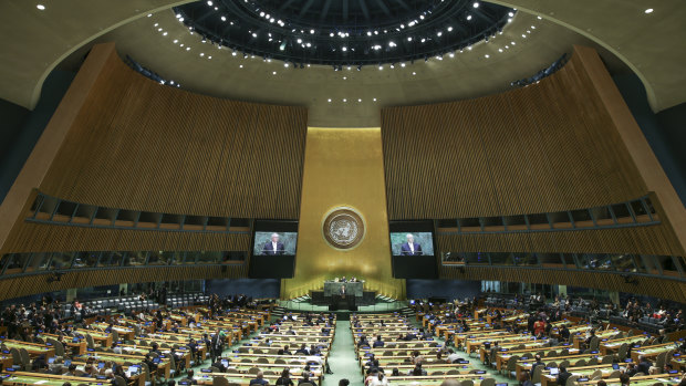 The UN General Assembly.