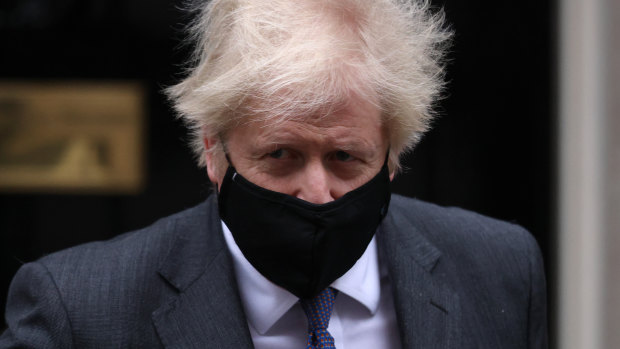 British Prime Minister Boris Johnson leaves 10 Downing Street.