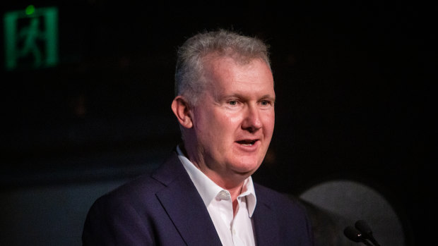 Arts Minister Tony Burke at the National Cultural Policy launch at the Espy in St Kilda in January.