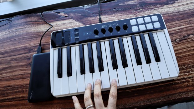 If you're low on space or need to travel with your keyboard, a smaller model like the iRig Keys I/O should do the trick.