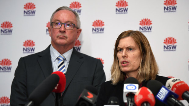NSW Health Minister Brad Hazzard, left, and NSW Chief Health Officer Dr Kerry Chant.