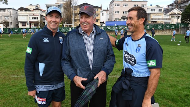 Warren Ryan (centre) with Greg ALexander and Andrew Johns (right).