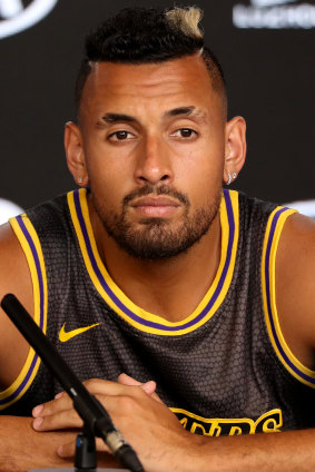 Nick Kyrgios sported two different Lakers jersey before and after his loss to Rafael Nadal as a tribute to Kobe Bryant.