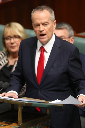 Bill Shorten delivers his budget reply speech on Thursday.