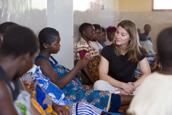 Melinda Gates in the maternity room at Dowa District Hospital, in Dowa, 
Malawi .