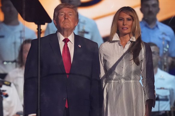 Il presidente Donald Trump e la first lady Melania Trump presenti all'evento.