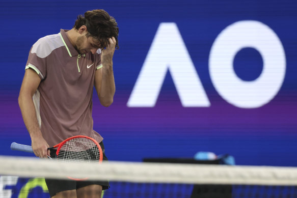 Taylor Fritz following his quarter-final loss to Novak Djokovic.