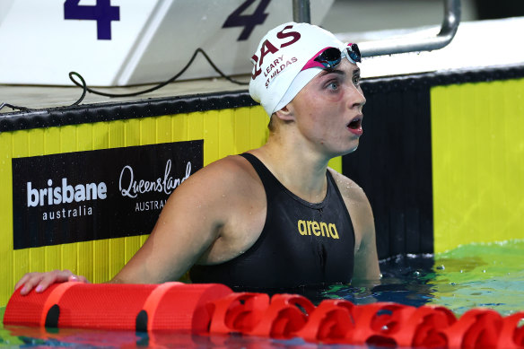 Alexa Leary reacts to almost breaking her world record.