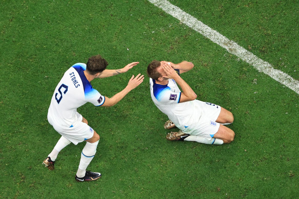 Harry Kane of England reacts after a missed chance during their showdown with the US.