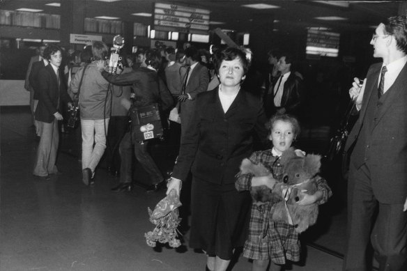 Ivanov and wife, Vera, and daughter, Irena,  on their way out of the country.