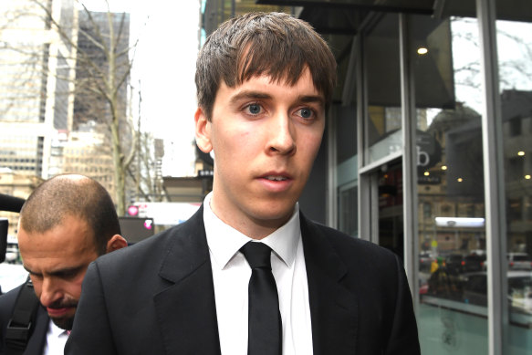 James Haberfield leaves the Melbourne Magistrates Court in August after he avoided jail for assaulting two paramedics.