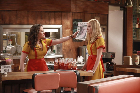 Patriarchal pushback: Kat Dennings (left) and Beth 
Behrs in 2 Broke Girls.
